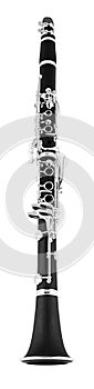 Black silver chrome clarinet classical music wood wind instrument isolated white background woodwind jaa flute