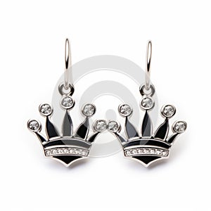 Black And Silver Crown Earrings: Tony Fitzpatrick Style With Polished Craftsmanship
