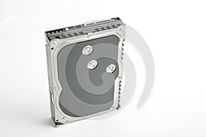 Black and silver desktop 3.5 inch hard disk.