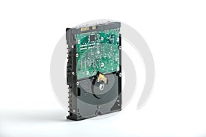 Black and silver desktop 3.5 inch hard disk.