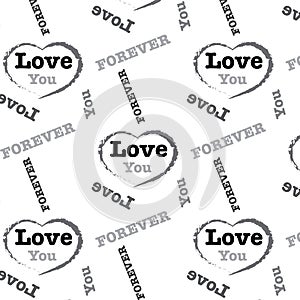 Black silver love you forever word pattern background
