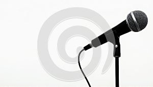 Black and Silver Microphone on Stand