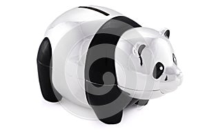 Black and silver panda saving bank