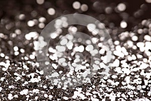 Black and Silver Sparkle Glitter background. Holiday, Christmas, Valentines, Beauty and Nails abstract texture