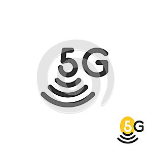 Black simple 5g wireless logo