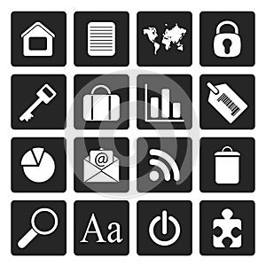 Black Simple Business and Internet Icons