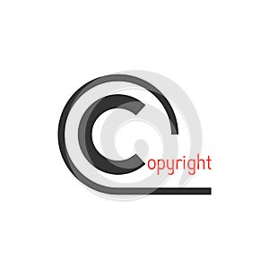 Black simple copyright symbol