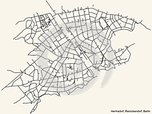 Street city roads map plan of the Hermsdorf locality of the Reinickendorf borough photo