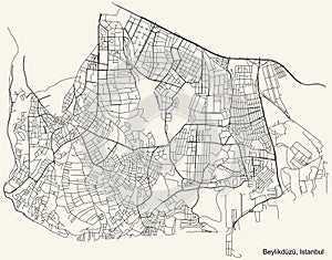 Street roads map of the district BeylikdÃÂ¼zÃÂ¼ of Istanbul, Turkey photo