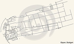 Street roads map of the Espan quarter inside Bad Cannstatt district of Stuttgart, Germany photo