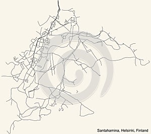 Street roads map of the Santahamina Sandhamn neighbourhood of Helsinki, Finland photo