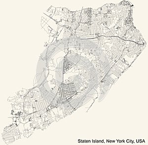 Street roads map of the Staten Island borough of New York City, USA photo