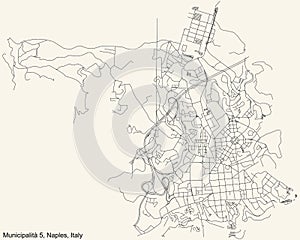 Street roads map of the 5th municipality Arenella, Vomero of Naples, Italy photo