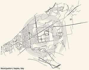 Street roads map of the 4th municipality Poggioreale, San Lorenzo, Vicaria, Zona Industriale of Naples, Italy photo