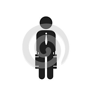 Black simple investor icon on white background