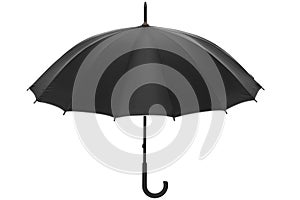 Black simple open umbrella on white