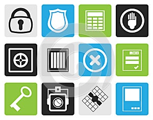 Black Simple Security and Business icons