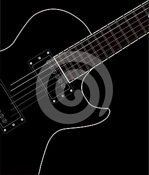 Black SIngle Cut Electric Guitar Close Up