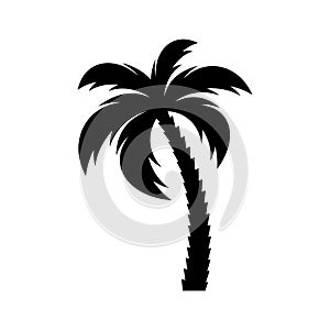 Black single palm tree icon