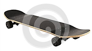 Black Skateboard Deck Isolated on White Background