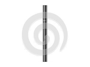 Black sketch pen eyeliner, female cosmetic product mockup template on isolated white background