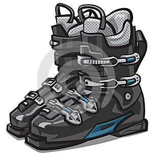 Black ski boots