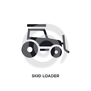 black skid loader isolated vector icon. simple element illustration from industry concept vector icons. skid loader editable logo