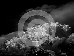 Black sky with amazing clouds background. Shape independent of the Skies, Elements of nature, Beautiful sky with white clouds