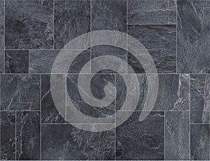 Black slate ceramic tile, seamless texture map for 3d graphics photo
