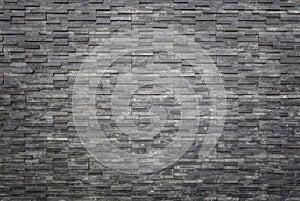 Black slate wall texture and background. Interior or exterior de