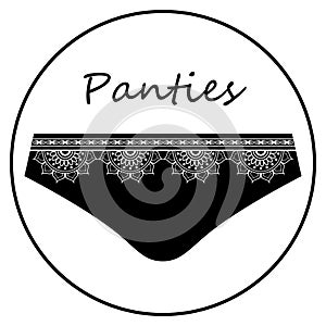 Black slip panties with frill for flat icon