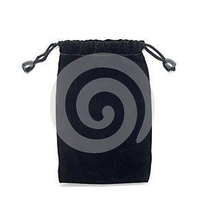 Black small fabric pouch