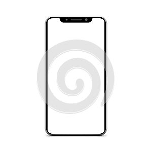 Black smartphone with empty touch screen, phone - vector