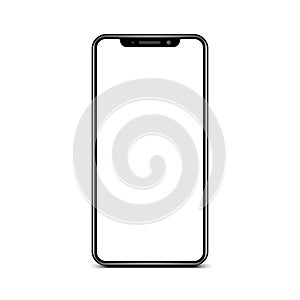 Black smartphone with empty touch screen, phone - vector