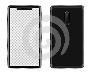 Black smartphone isolated vector mock-up