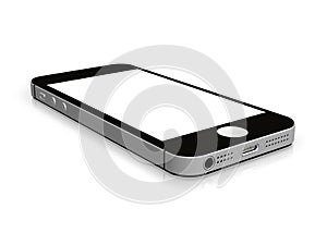 Black Smartphone Mockup with Blank Screen for Design Project Mock Up 3D illustration Isolate on White Background