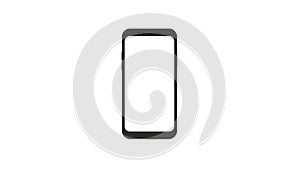 Black Smartphone With White Screen - 3D Illustration