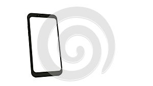 Black Smartphone With White Screen Isolated On White Background - 3D Illustration