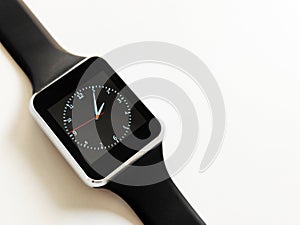 Black smartwatch on white background