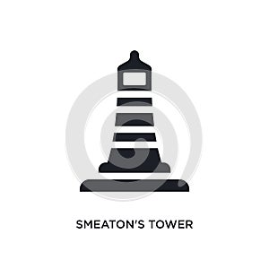 black smeaton\'s tower isolated vector icon. simple element illustration from nautical concept vector icons. smeaton\'s tower