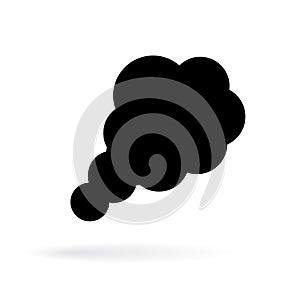 Black smog puff vector icon