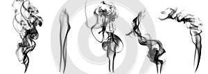 Black smoke set isolated on white background