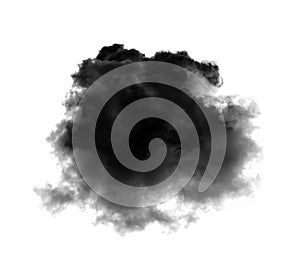 Black smoke on white background