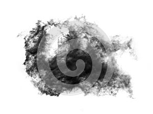 Black smoke on white background