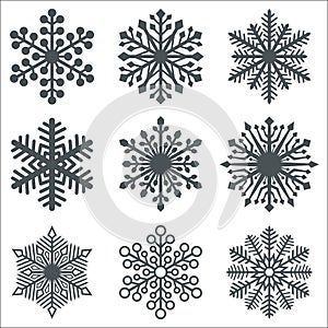 Black Snowflake Shapes Collection