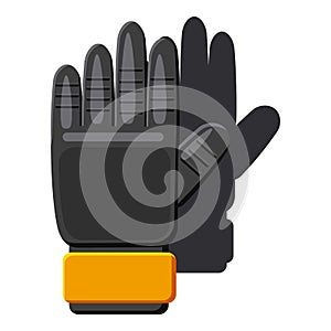 Negro guantes icono diseno de pintura estilo 