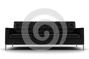 Black sofa isolated on white