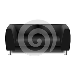 Black Sofa Isolated White Background
