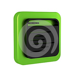 Black Software, web developer programming code icon isolated on transparent background. Javascript computer script