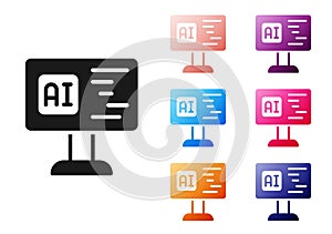Black Software, web developer programming code icon isolated on white background. Javascript computer script random